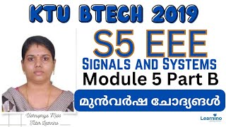 KTU BTECH 2019  EET 305 SIGNALS AND SYSTEMS  MODULE 5 PART B [upl. by Steel]