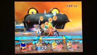 Super Smash Bros Brawl Coin Battle  Port Town Aero Dive Ike vs Sheik vs Lucas vs Fox [upl. by Blayne]