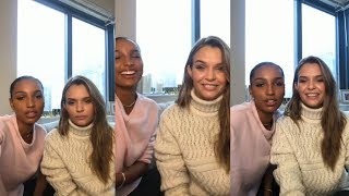 Jasmine Tookes amp Josephine Skriver  Instagram Live Stream  2 December 2018 JoJa [upl. by Anitahs]