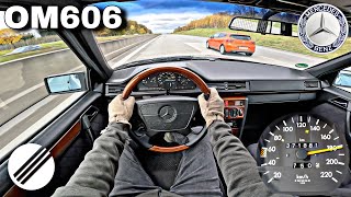 MERCEDESBENZ W124 300 DIESEL OM606 TOP SPEED DRIVE ON GERMAN AUTOBAHN🏎 [upl. by Ahker]