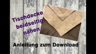 Tischdecke beidseitig verwendbar nähen  Briefecke nähen  DIY [upl. by Gonzalo]