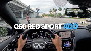 2024 Infiniti Q50 Red Sport 400 POV Drive Silent Review [upl. by Neesay]