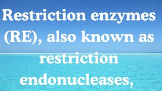 Restriction Enzymes Explained The Molecular Scissors of DNA 🔬✂️ [upl. by Oicaroh]