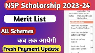 NSP Merit List Update Today 202324  Merit List Kab Tak Aayegi  NSP Scholarship Merit List Blank [upl. by Nosneh848]