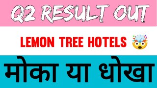 Lemon Tree Hotels q2 result  lemon tree hotels latest news  stocks latest news [upl. by Alasteir]