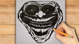 Easy to draw the Troll Face in Scary Facestep by step [upl. by Oilenroc]