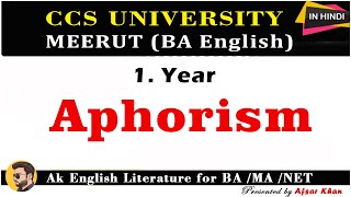 Aphorism  Aphorism In English Literature  Aphorism explain In Hindi  Aphorism Examples [upl. by Neik]