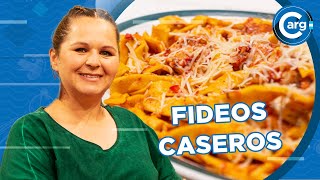 RECETA DE FIDEOS CASEROS CON ESTOFADO DE POLLO [upl. by Aihsoj685]