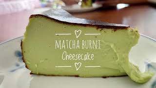 Matcha burnt cheesecake Super smooth and creamy ❤️ [upl. by Malka]