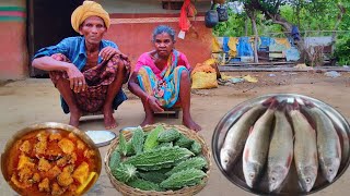 80 years old grandma cooking FISH CURRY with OL and KAROLA fry  actual village life cooking [upl. by Pomfrey131]