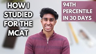 1 MONTH How I scored a 94th percentile on my MCAT  study schedule free resources and more [upl. by Dabbs]