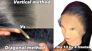 How to DIY ventilate 13 by 4 lace frontal using both vertical and diagonal method of ventilation [upl. by Aerdnek]