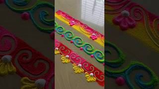 3 Easy Border Rangoli designs [upl. by Ainsworth]