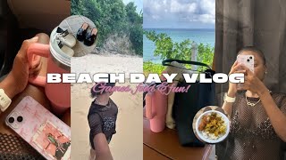 VLOG☁️ beach day vlog fun games food mini car playlist amp more [upl. by Mikkanen650]