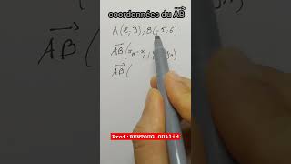 coordonnées dun vecteur  maths maths shortsvideo mathematics education algebra shorts [upl. by Berck92]