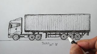 How to draw a Truck Easy [upl. by Aubine]