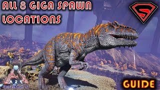 ARK GENESIS 2 ALL GIGA SPAWN LOCATIONS EVERY GIGA SPAWN LOCATION IN GENESIS 2 [upl. by Kakalina]