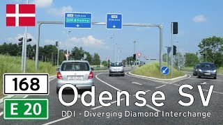 Denmark the diverging diamond interchange in Odense [upl. by Kos]