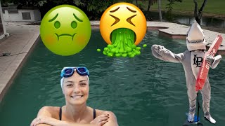 How do you fix a green pool fast swimmingpool pool 🤢😮 [upl. by Yeoz187]