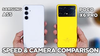 Samsung A55 vs POCO X6 Pro SPEED TEST amp CAMERA Comparison  Zeibiz [upl. by Zilada]