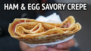 Delicious Savory Crepe  Street Food in Paris  Crepe Jambon Fromage [upl. by Llebanna521]