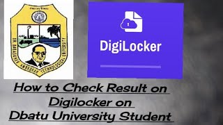 How to check result on digilocker app In Dbatu University Student dbatu pharmacy [upl. by Hgielra]