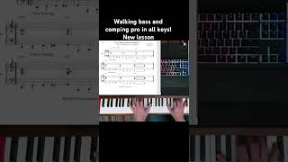 Jazz pro chords and walking bass in all keys New lesson [upl. by Cosme]