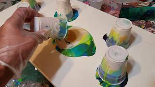 Acrylic Pour Painting with many contrasting cells [upl. by Keelia644]