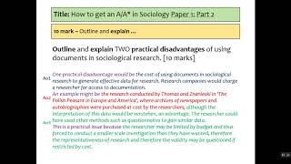 A Sociology AQA Paper 1 Methods in Context [upl. by Mossman]