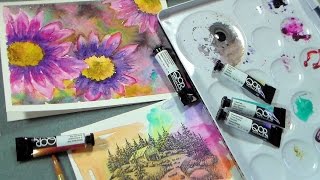 Qor watercolor review and demo daisy tutorial [upl. by Nicolina]