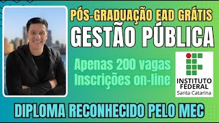 PÓSGRADUAÇÃO EAD GRÁTIS COM DIPLOMA RECONHECIDO PELO MEC SÓ 200 VAGAS [upl. by Lefton]