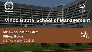 MBA Application Form Filling Guide of VGSoM  IIT Kharagpur for Batch of 202325 [upl. by Wichern]