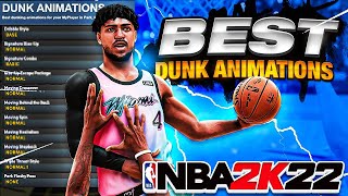 BEST DUNK PACKAGES FOR EVERY BUILD in NBA 2K22 SEASON 5 BEST SLASHERDUNK ANIMATIONS AFTER PATCH 10 [upl. by Avrenim]