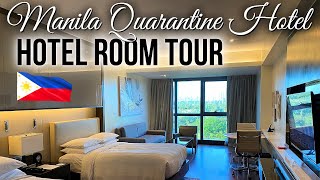 MANILA 🇵🇭 MARRIOTT HOTEL ROOM TOUR  2021 Quarantine Airport Hotel Manila Philippines [upl. by Alick930]