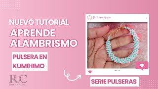 Pulsera en la técnica Kumihimo y cristales de muranos tutorial alambrismo kumihimo [upl. by Ignatz]