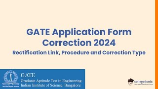 GATE Application Form Correction 2024 [upl. by Keelin886]