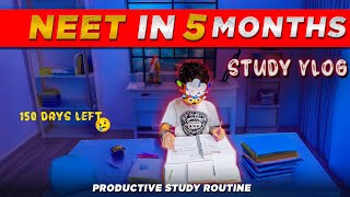 STUDY VLOG✨  5 MONTHS LEFT FOR NEET🫠 neet [upl. by Ertnod]