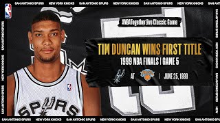 Tim Duncan leads Spurs to first championship in Game 5 of the 1999 NBAFinals  NBATogetherLive [upl. by Snah395]