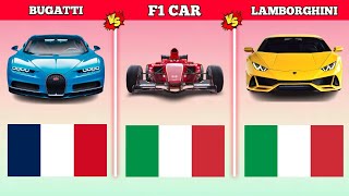 Bugatti vs F1 Car vs Lamborghini 🤑 Full Comparison Video MrSubashFacts [upl. by Tilda91]