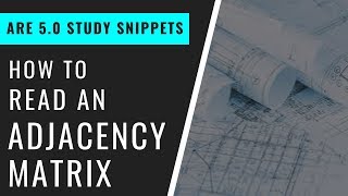 How to Read an Adjacency Matrix  Pass the ARE 50 [upl. by Ojytteb]