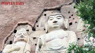 The UNESCOlisted Maijishan Grottoes carved into an isolated mountain peak in NW Chinas Gansu [upl. by Siramad277]