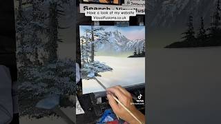 Snowy winter scenes with cabins Oil Painting [upl. by Ibmab]