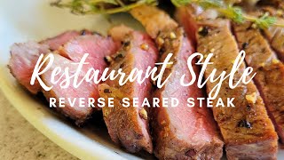 HOW TO REVERSE SEAR STEAK  REVERSE SEARED STEAK OVEN TO CAST IRON [upl. by Orestes]