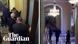 Trump impeachment new footage shows Mike Pence and Mitt Romney fleeing Capitol attack [upl. by Cleopatre827]