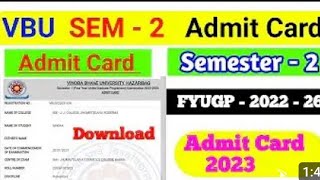 VBU admit card download kaise kren  2nd semester ka admit card kaise download kare VBUuniversity [upl. by Elatan979]