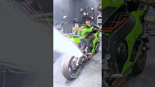 Exhaust change zx10r 😲😲kawasaki zx10r rider biker duke ktm stunt automobile mkbikerider [upl. by Pappas151]