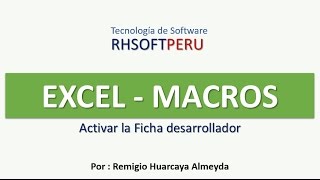 como crear macros en excel  Parte 1 [upl. by Eednar]