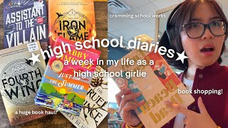 high school diaries 🧚🏻‍♀️ep 2 — huge book haul 📚 book haul cramming school works 💤 etc [upl. by Iamhaj547]