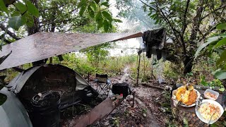 Acampando sozinho com muita chuva na beira da represa foi sofrido mais recompensante Solo camping [upl. by Htur240]