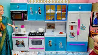 New Big Kitchen set unboxing and review in Barbie dollBarbie show tamil [upl. by Hey826]